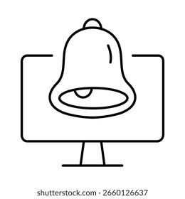 Icono de trazo editable de línea de monitor. PC, funciones de la computadora, Configuraciones, Tecnología, seguridad, compras, cartera, marketing, promoción, Ilustración vectorial de comunicación.