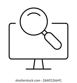 Monitor Line Editable Stroke Icon. PC, Computer Functions, Settings, Technology, Security, Shopping, Wallet, Marketing, Promotion, Communication Vector Illustration.