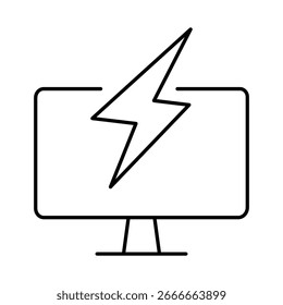 Icono de trazo editable de línea de monitor. PC, funciones de la computadora, Configuraciones, Tecnología, seguridad, compras, cartera, marketing, promoción, Ilustración vectorial de comunicación.