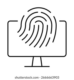 Monitor Line Editable Stroke Icon. PC, Computer Functions, Settings, Technology, Security, Shopping, Wallet, Marketing, Promotion, Communication Vector Illustration.