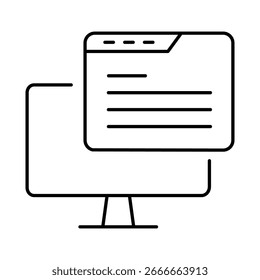 Monitor Line Editable Stroke Icon. PC, Computer Functions, Settings, Technology, Security, Shopping, Wallet, Marketing, Promotion, Communication Vector Illustration.