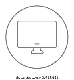 Icono de línea de monitor.