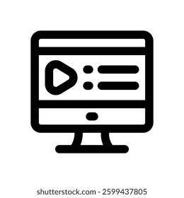 monitor line icon. Clean and minimalist vector icon for websites, mobile apps, presentations, and logos. Fully scalable and customizable for any project.