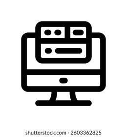 monitor line icon. Clean and minimalist vector icon for websites, mobile apps, presentations, and logos. Fully scalable and customizable for any project.