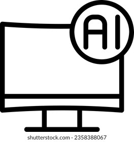 vector de ilustración de icono de línea de monitor