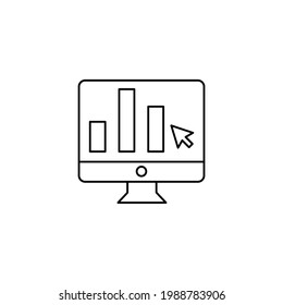 monitor Line Icon Isolated On White Background
