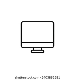 Monitor line icon isolated on white background