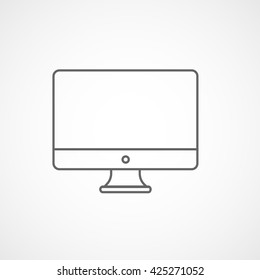 Monitor Line Icon On White Background