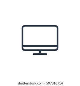 monitor line icon on white background