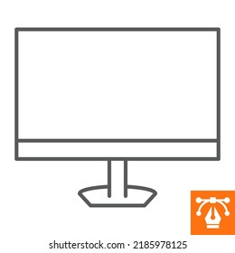 Monitor line icon , outline style icon for web site or mobile app, display and screen , computer vector icon, simple vector illustration, vector graphics with editable strokes.