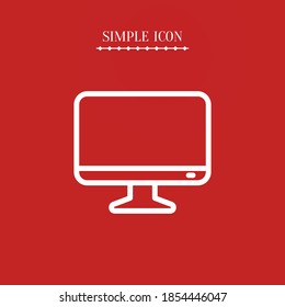 monitor line icon, outline vector illustration.
