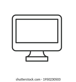 Monitor line icon. Simple outline style. Screen, tv, desktop computer display concept. Vector illustration isolated on white background. EPS 10.