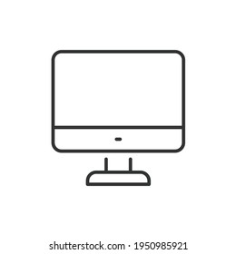 Monitor line icon. Simple outline style. Screen, tv, desktop computer display concept. Vector illustration isolated on white background. EPS 10.