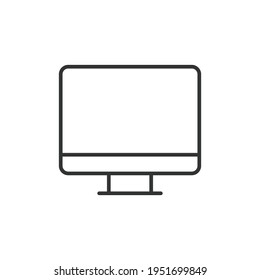 Monitor line icon. Simple outline style. Screen, tv, desktop computer display concept. Vector illustration isolated on white background. EPS 10.