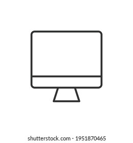 Monitor line icon. Simple outline style. Screen, tv, desktop computer display concept. Vector illustration isolated on white background. EPS 10.