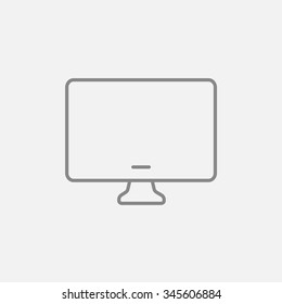 Icono de línea de monitoreo para web, móvil e infografías. Icono vector de gris oscuro aislado en fondo gris claro.