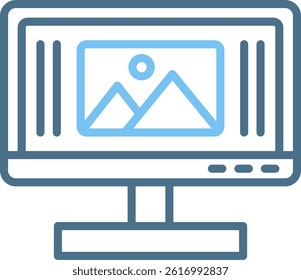 Monitor Line Two Colour Icon