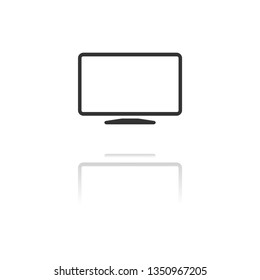 monitor line vector icon