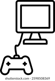 Monitor Line Vector Icon Design
