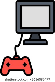 Monitor Line Vector Icon Design