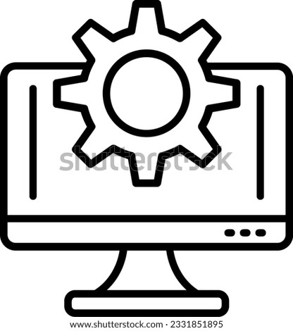 Monitor line Vector Icon Design