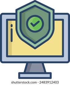 Monitor linear color illustration icon