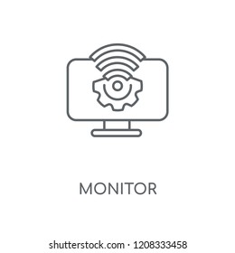 Monitor linear icon. Monitor concept stroke symbol design. Thin graphic elements vector illustration, outline pattern on a white background, eps 10.