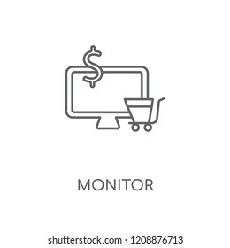 Monitor linear icon. Monitor concept stroke symbol design. Thin graphic elements vector illustration, outline pattern on a white background, eps 10.