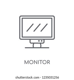 Monitor linear icon. Modern outline Monitor logo concept on white background from Electronic Devices collection. Suitable for use on web apps, mobile apps and print media.