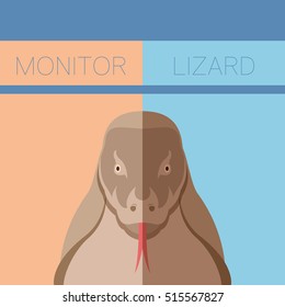 Monitor lizard flat postcard