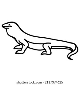 Monitor lizard icon black and white vector illustration