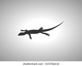 Monitor Lizard Silhouette on White Background. Isolated Vector Animal