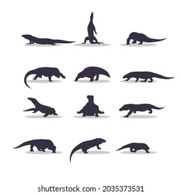 Monitor lizard silhouette vector illustration design