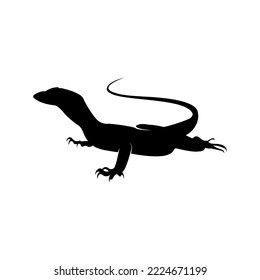 Monitor Lizard Silhouette vector logo