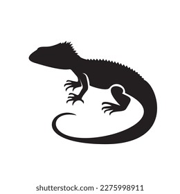 Monitor Lizard Silhouette vector logo Eps 10