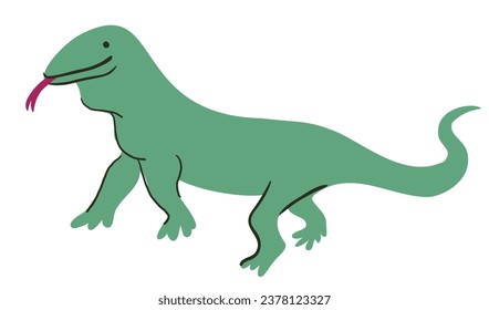 monitor lizard in vector. wild animal in flat style. Template for poster logo icon for app website. Series of animal images in flat style