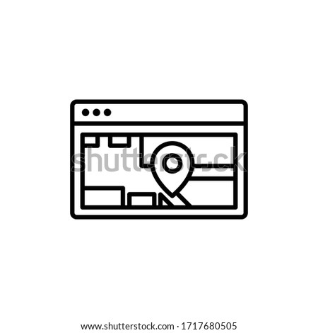 monitor location gps map black icon vector illustration