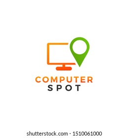 Monitor location logo design illustration