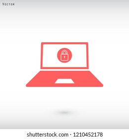 monitor lock vector icon eps 10