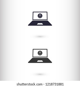 monitor lock vector icon eps 10