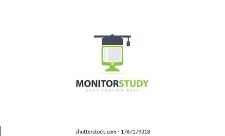 Diseño combinado del logotipo del monitor. vector