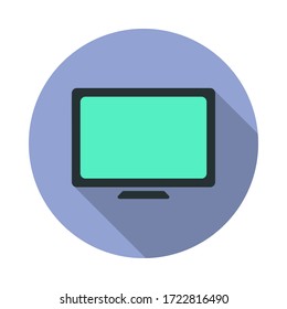 monitor long shadow icon. Simple color vector of web icons for ui and ux, website or mobile application
