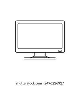 A monitor made of lines on a white background. Can be used as an icon.