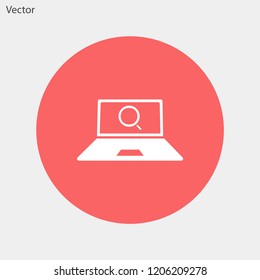 monitor magnifier vector icon eps 10