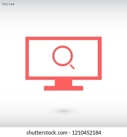 monitor magnifier vector icon eps 10