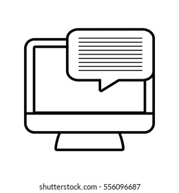 monitor message technology electronic line vector illustration eps 10