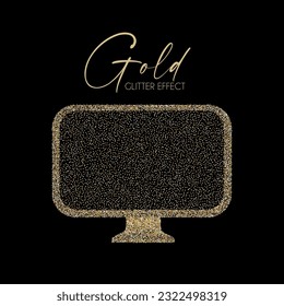 Monitor. Sumbol de efecto glod mínimo. Diseño de lujo