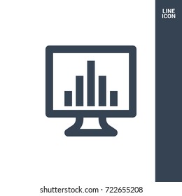 Monitor minimalistic vector icon. Schedule line minimal icon for flat mobile app and web design.
