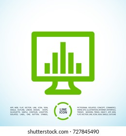 Monitor minimalistic vector icon. Schedule line minimal icon for flat mobile app and web design.