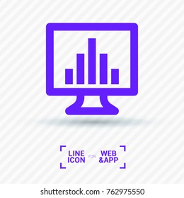 Monitor minimalistic vector icon. Schedule line minimal icon for flat mobile app and web design.